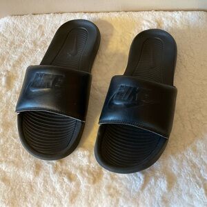 Nike Black Slide Sandals with Logo
